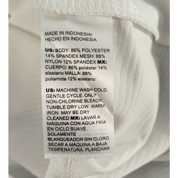 Chico's Activewear Top Qtr Zip Pullover Wmn's Sz M White Mesh Inset Long Sleeve - Picture 11 of 16